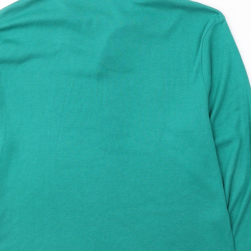 Poppy Womens Green V-Neck  Cotton Pullover Jumper Size 20