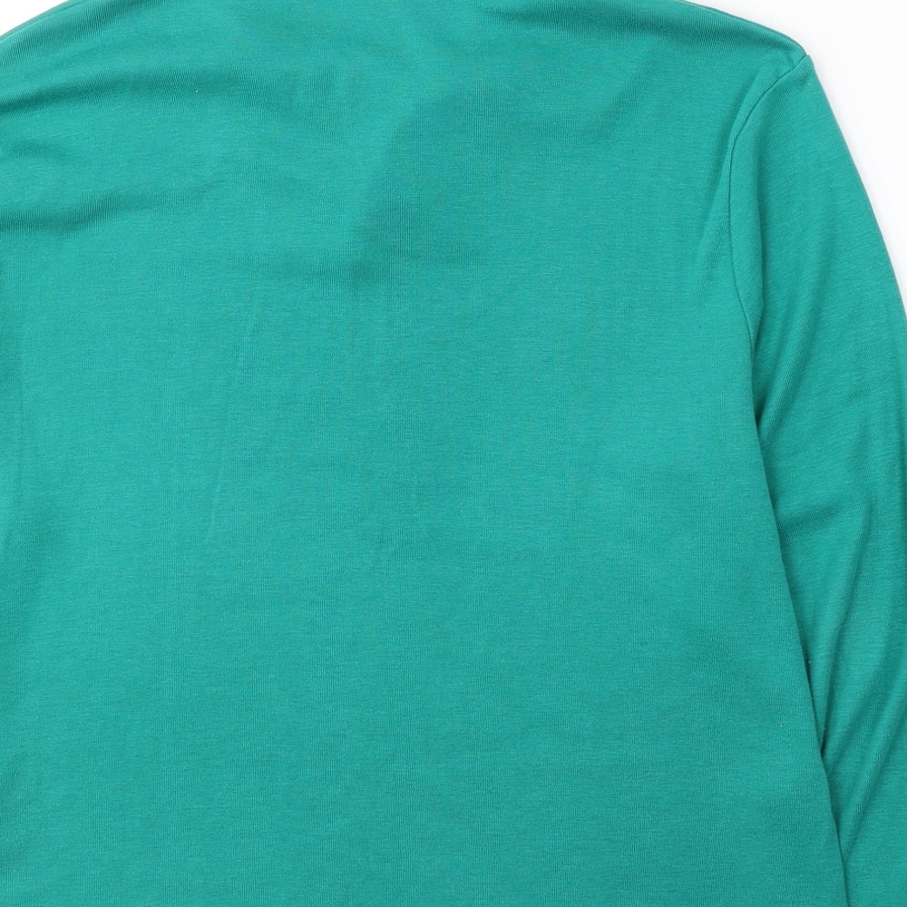 Poppy Womens Green V-Neck  Cotton Pullover Jumper Size 20