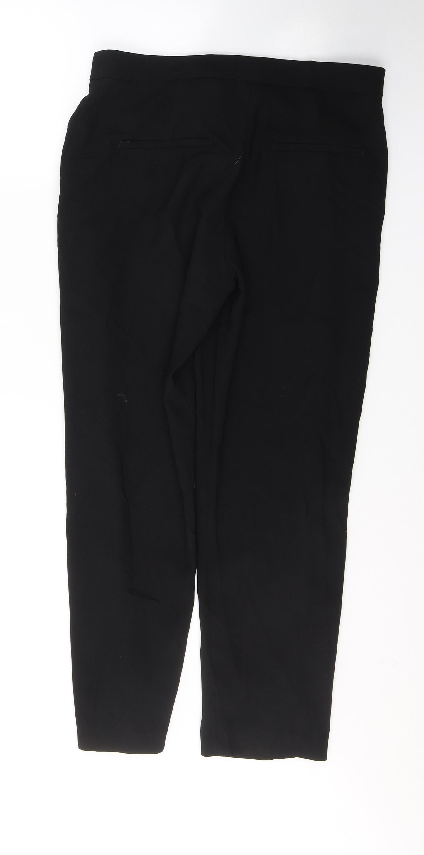 Zara Womens Black  Polyester Trousers  Size M L25 in Regular Buckle