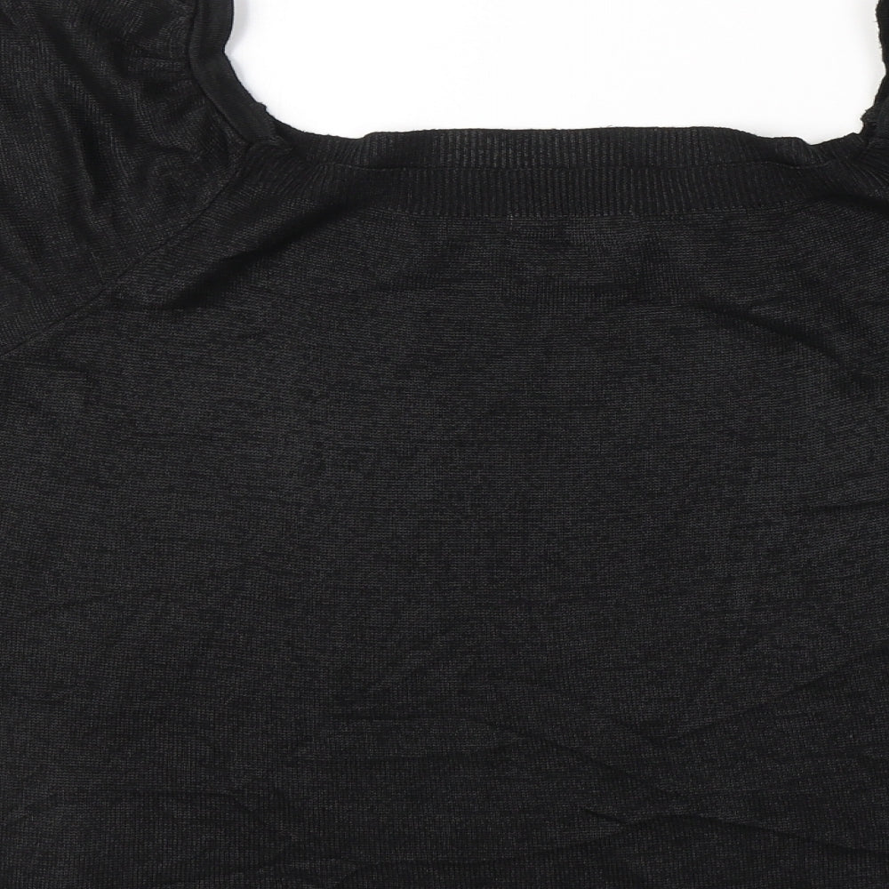TU Womens Black  Acrylic Jersey T-Shirt Size 18 Square Neck