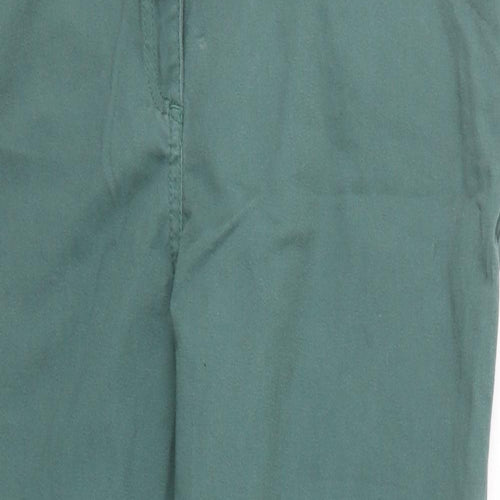 Papaya Womens Green  Cotton Cropped Jeans Size 16 L23 in Regular Button