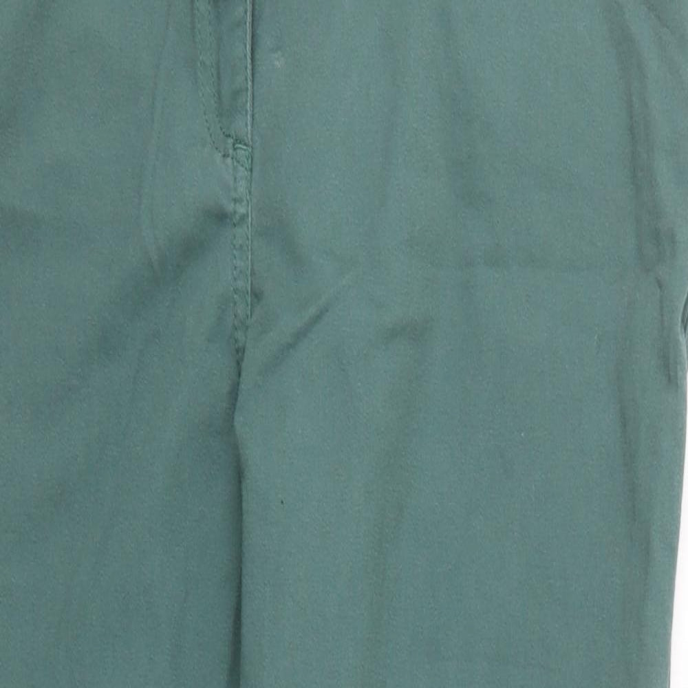 Papaya Womens Green  Cotton Cropped Jeans Size 16 L23 in Regular Button