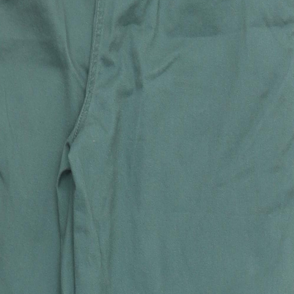 Papaya Womens Green  Cotton Cropped Jeans Size 16 L23 in Regular Button