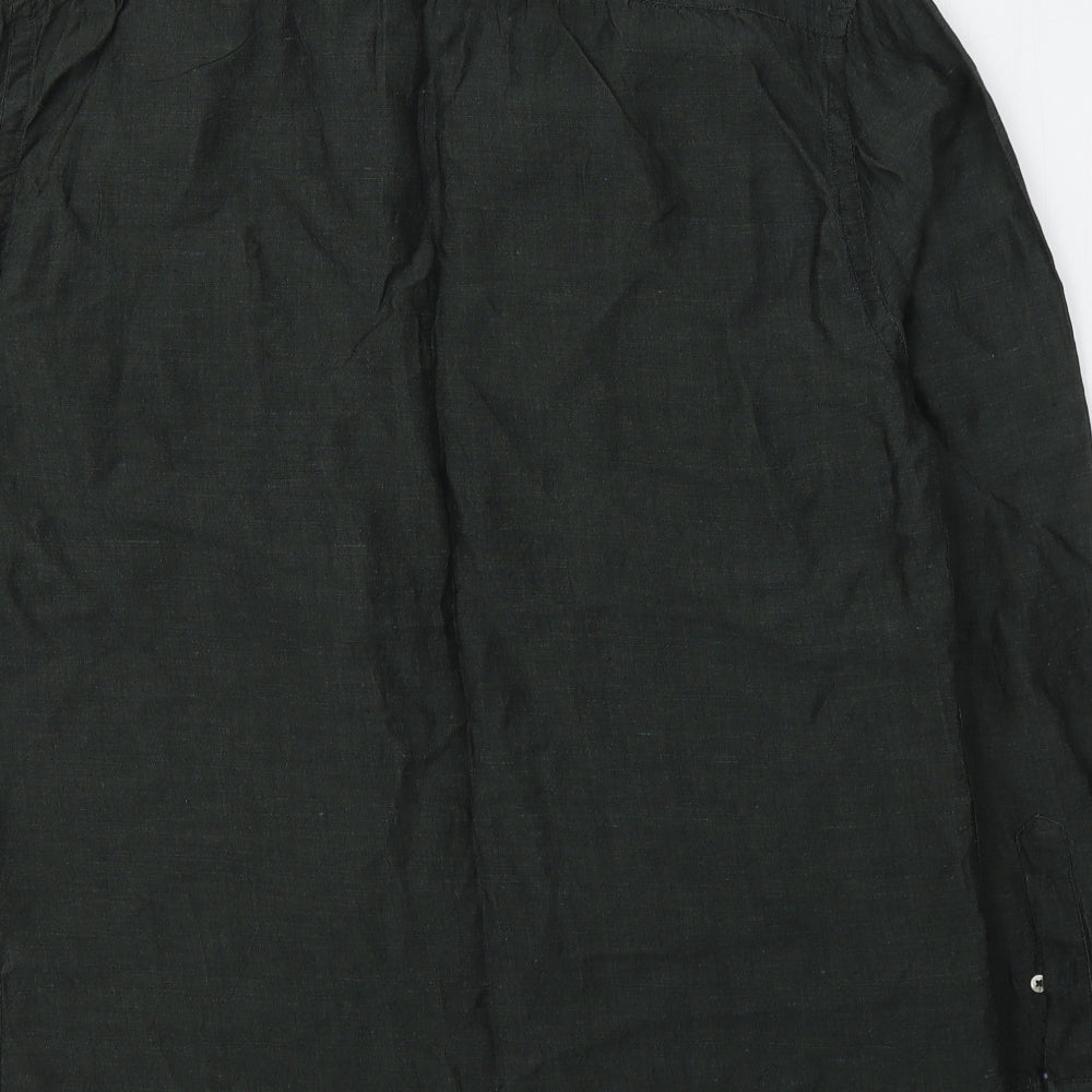 Zara Mens Green  Lyocell  Button-Up Size XL Collared Button