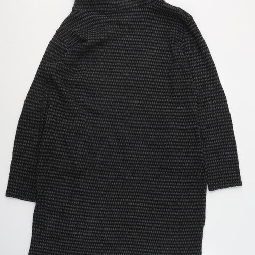 Made in Italy Womens Grey  Acrylic Jumper Dress  Size L  Roll Neck Pullover