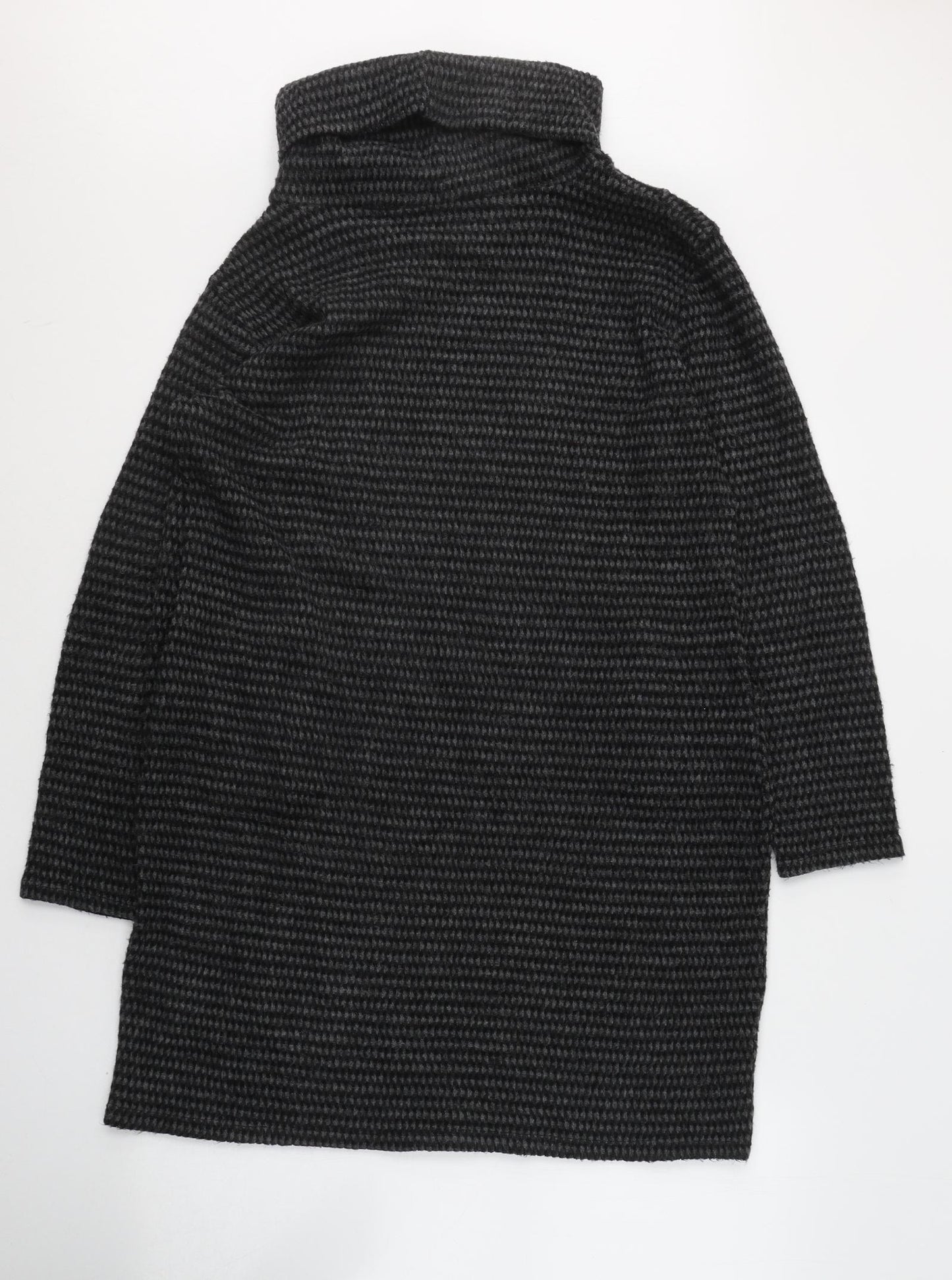 Made in Italy Womens Grey  Acrylic Jumper Dress  Size L  Roll Neck Pullover