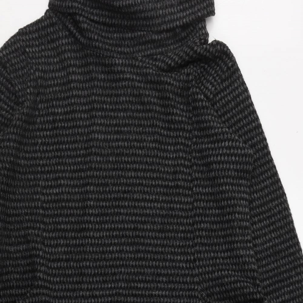 Made in Italy Womens Grey  Acrylic Jumper Dress  Size L  Roll Neck Pullover
