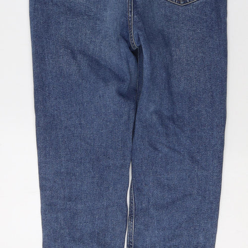 Denim & Co. Womens Blue  Cotton Straight Jeans Size 10 L27 in Regular Button