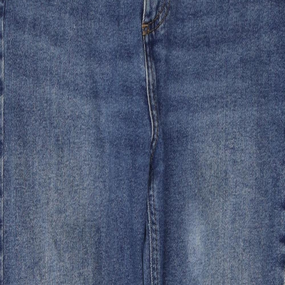 Denim & Co. Womens Blue  Cotton Straight Jeans Size 10 L27 in Regular Button
