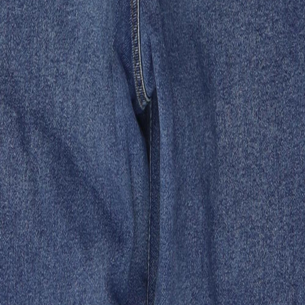 Denim & Co. Womens Blue  Cotton Straight Jeans Size 10 L27 in Regular Button