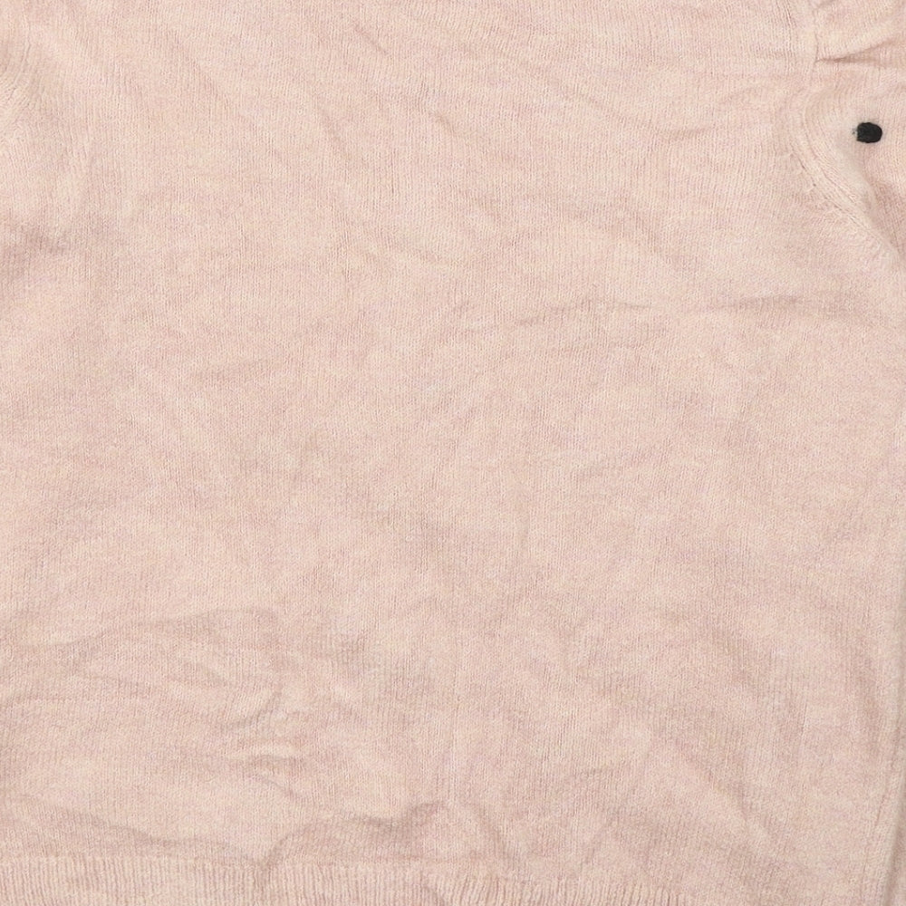 TU Womens Pink Round Neck Polka Dot Acrylic Pullover Jumper Size 16
