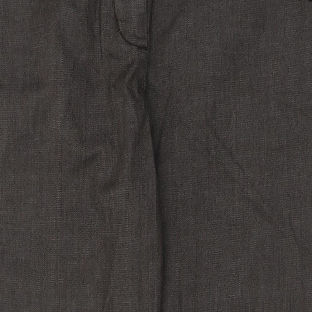 Monsoon Womens Brown  Cotton Cropped Trousers Size 12 L22 in Regular Button