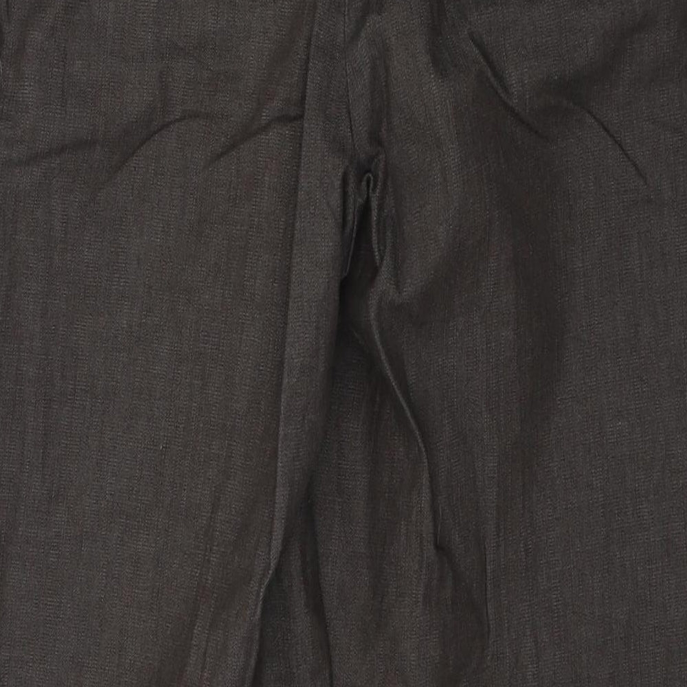 Monsoon Womens Brown  Cotton Cropped Trousers Size 12 L22 in Regular Button