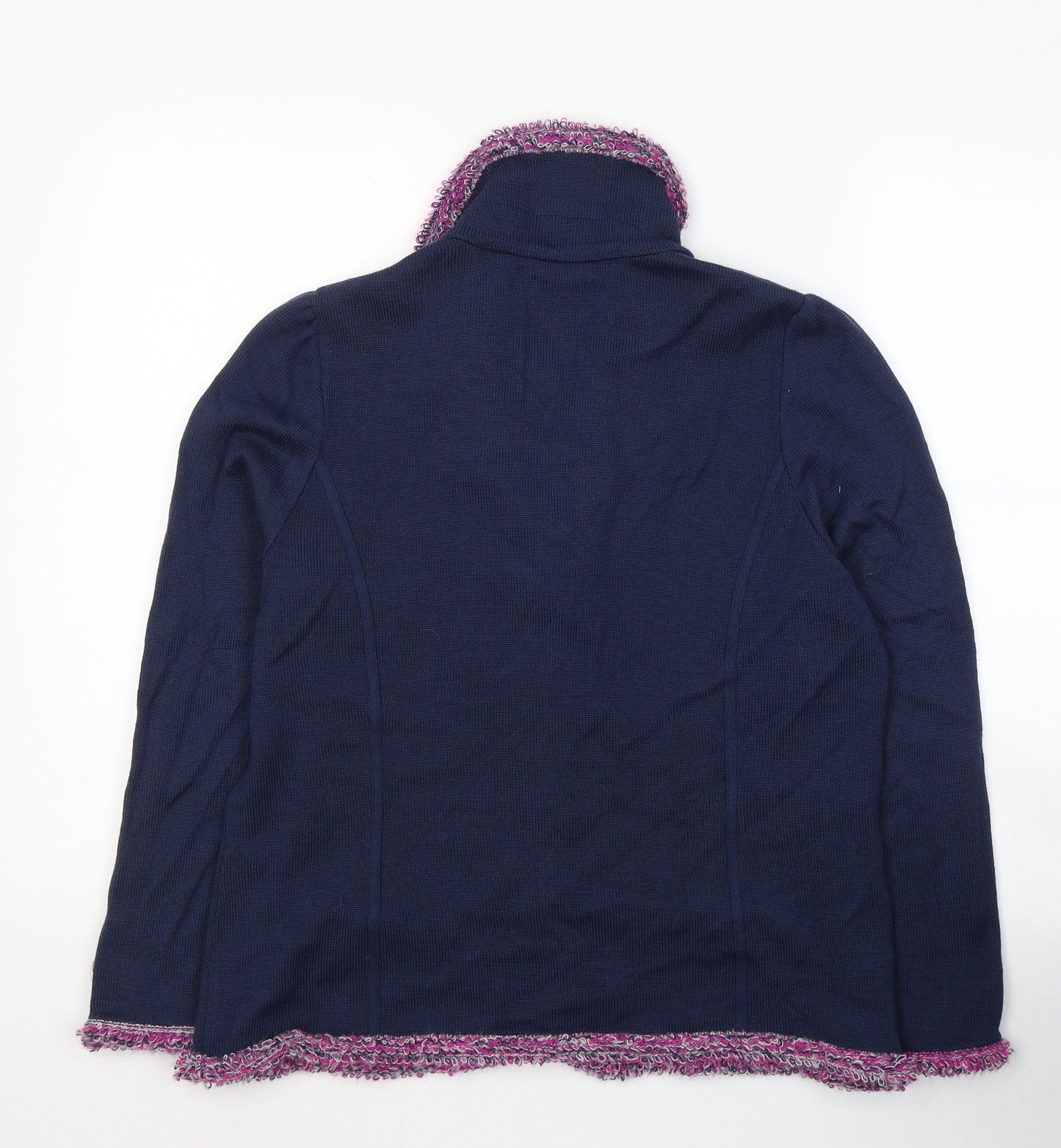 LUCIA Womens Blue V-Neck  Wool Cardigan Jumper Size 16