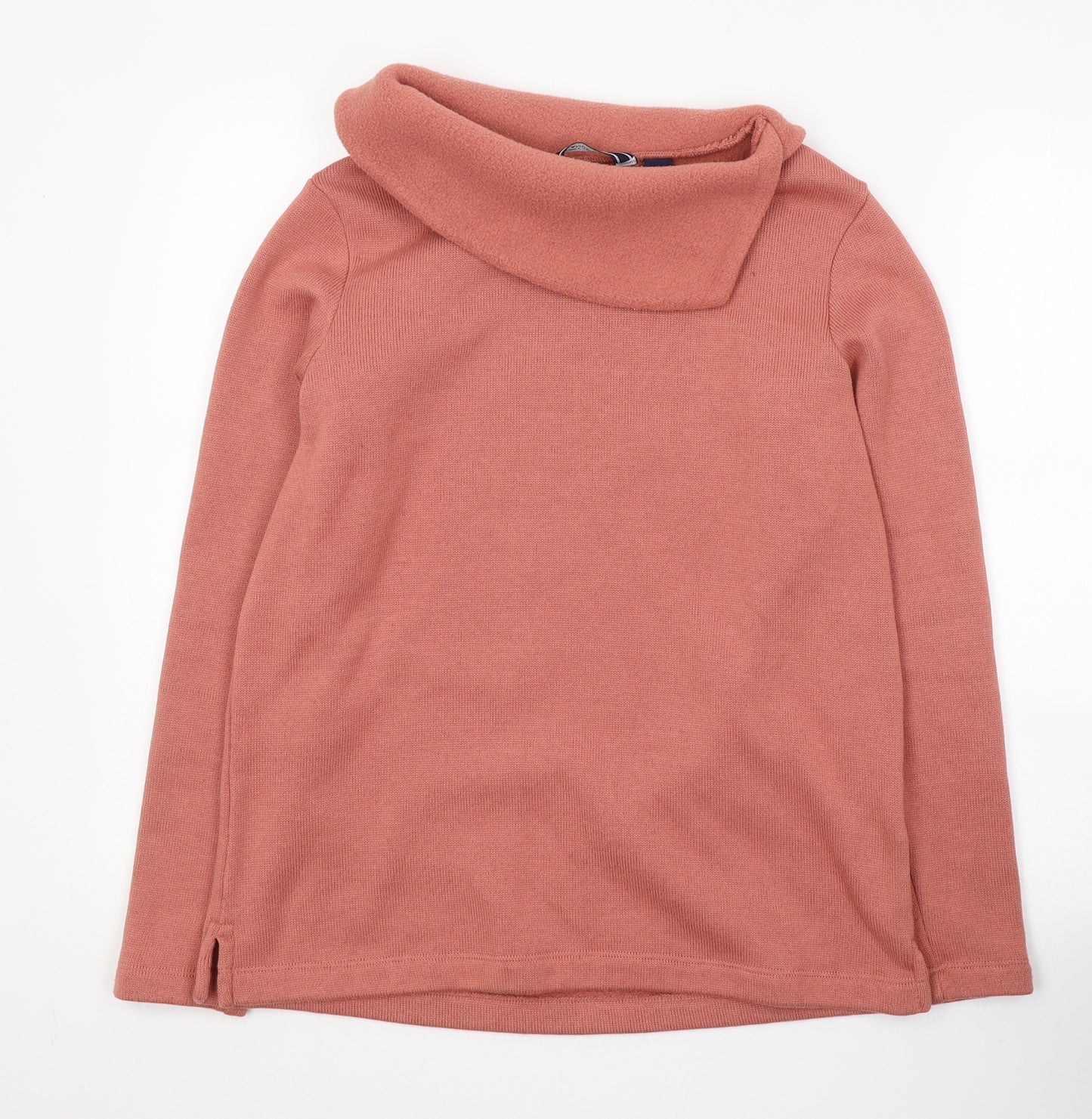 Lands' End Womens Pink Roll Neck  Polyester Pullover Jumper Size M