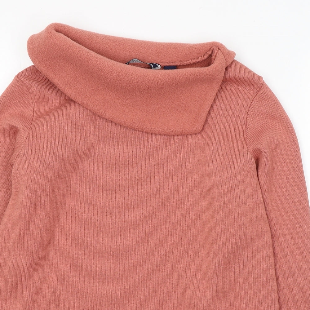 Lands' End Womens Pink Roll Neck  Polyester Pullover Jumper Size M