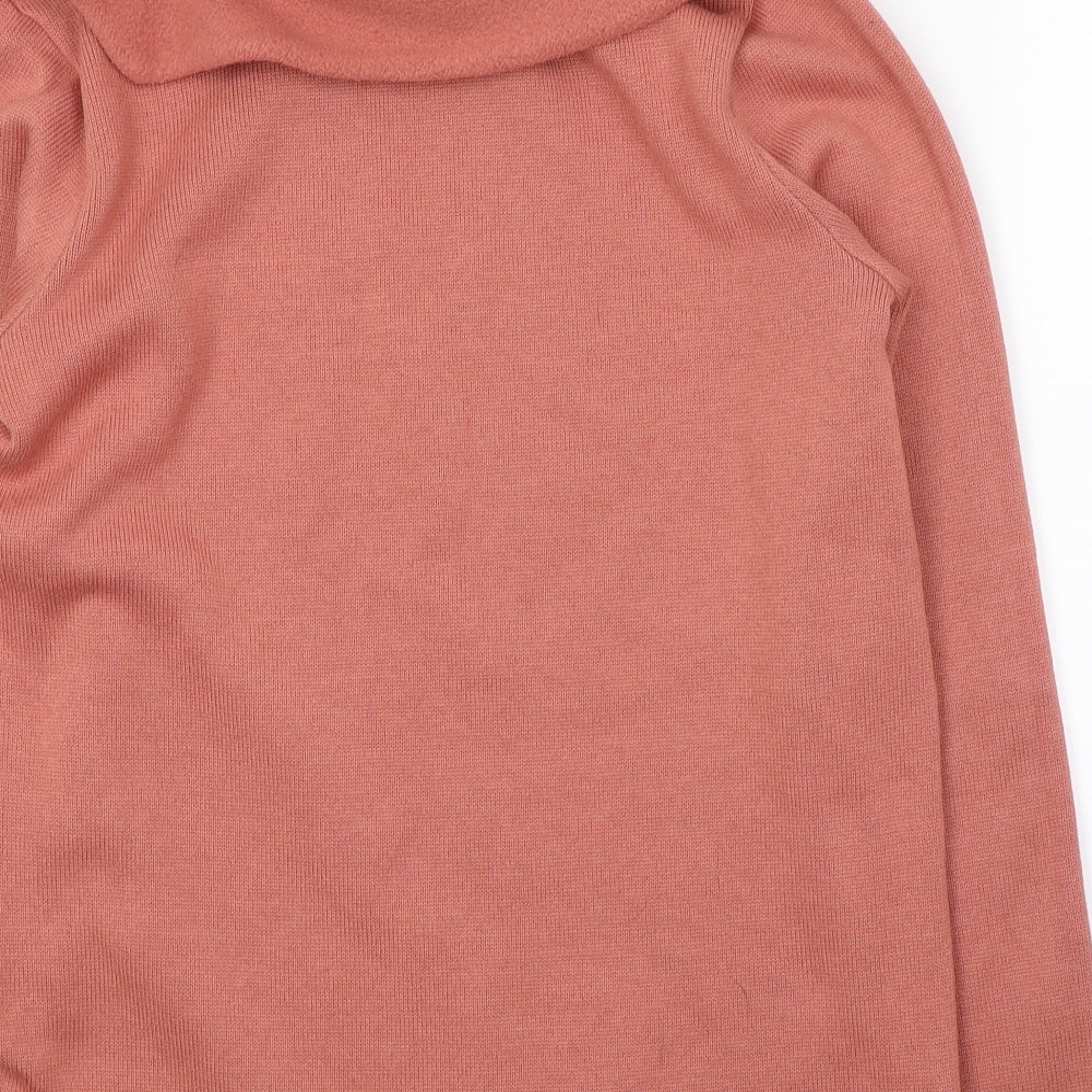 Lands' End Womens Pink Roll Neck  Polyester Pullover Jumper Size M