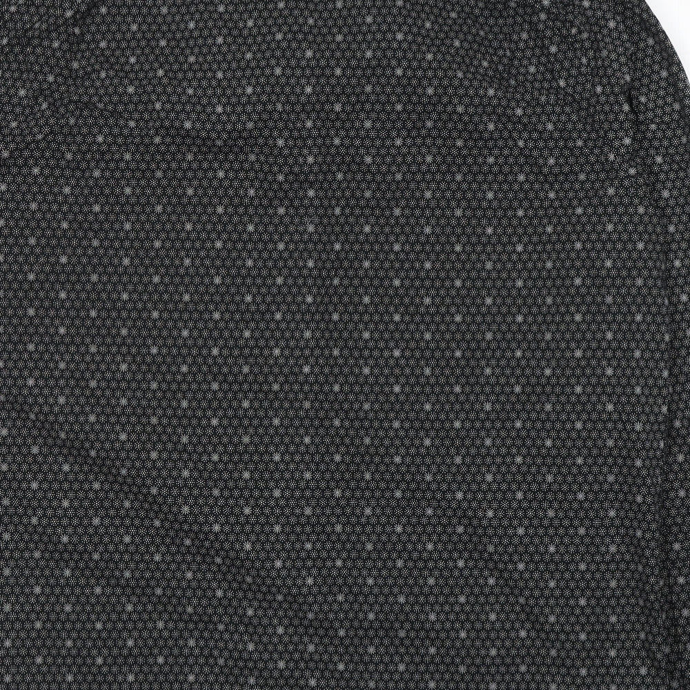 Gap Mens Black Geometric Cotton  Button-Up Size XL Collared Button