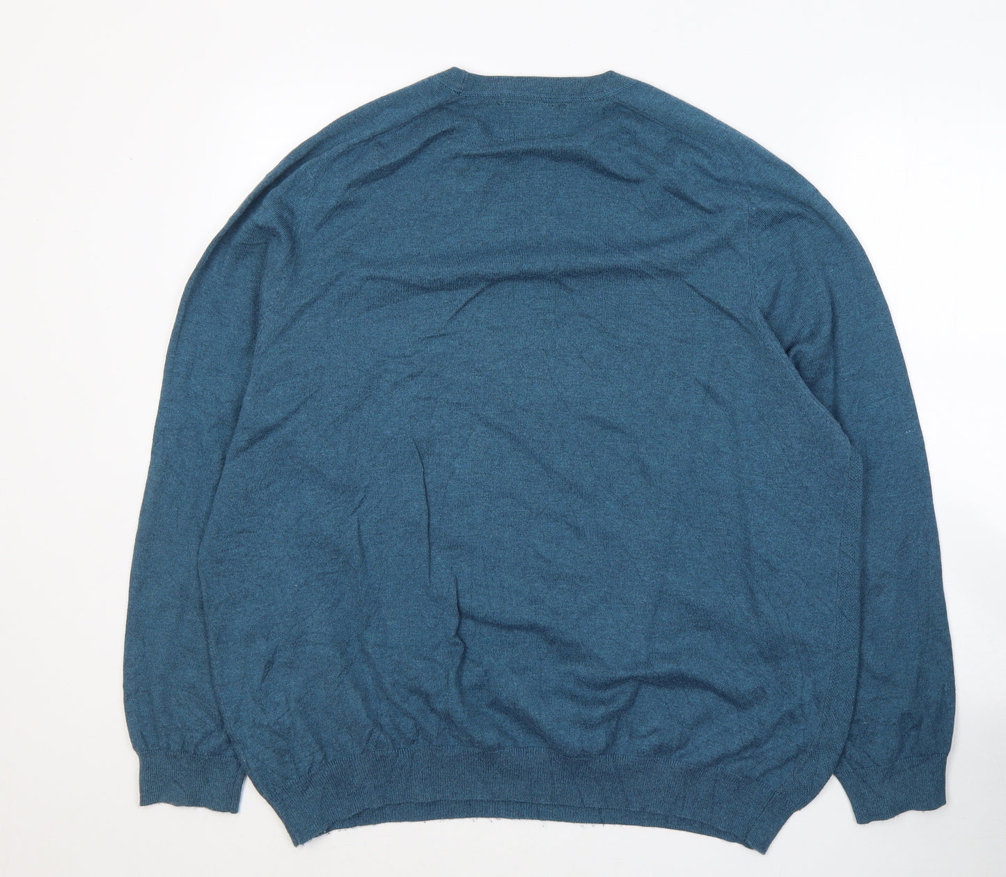 Red Herring Mens Blue Round Neck  Cotton Pullover Jumper Size XL