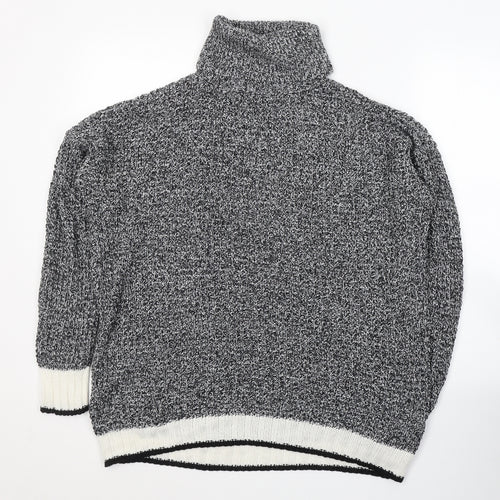 H&M Womens Black Roll Neck  Acrylic Pullover Jumper Size S