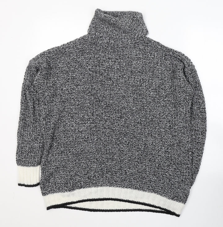 H&M Womens Black Roll Neck  Acrylic Pullover Jumper Size S