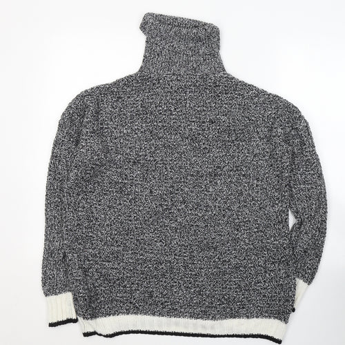 H&M Womens Black Roll Neck  Acrylic Pullover Jumper Size S