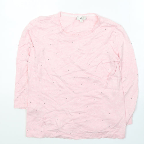 CC Womens Pink Round Neck  Cotton Pullover Jumper Size S