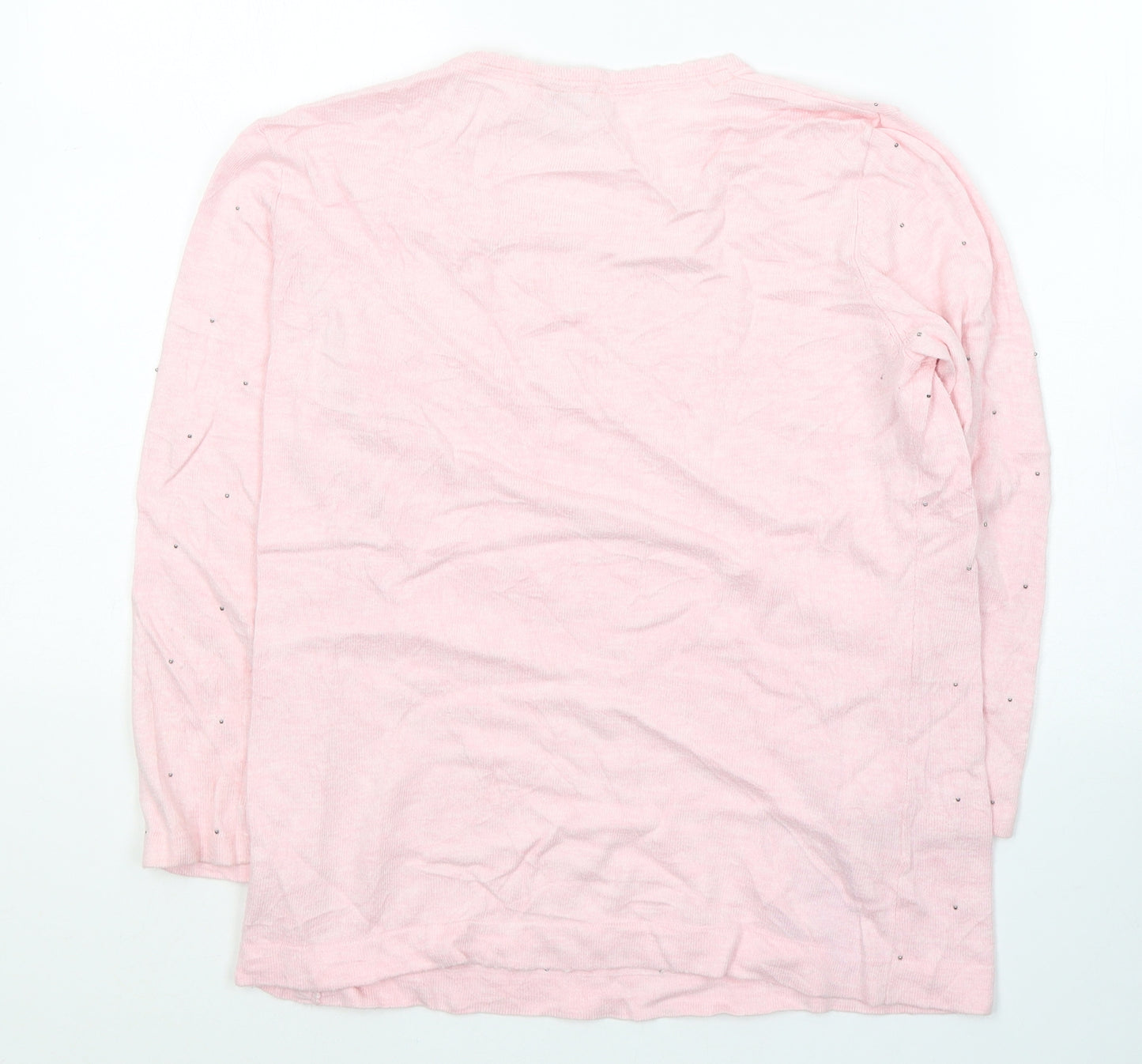 CC Womens Pink Round Neck  Cotton Pullover Jumper Size S