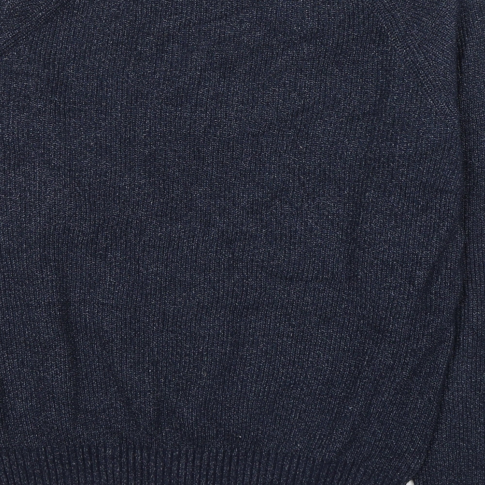 Macson Womens Blue Round Neck  Polyester Pullover Jumper Size XL