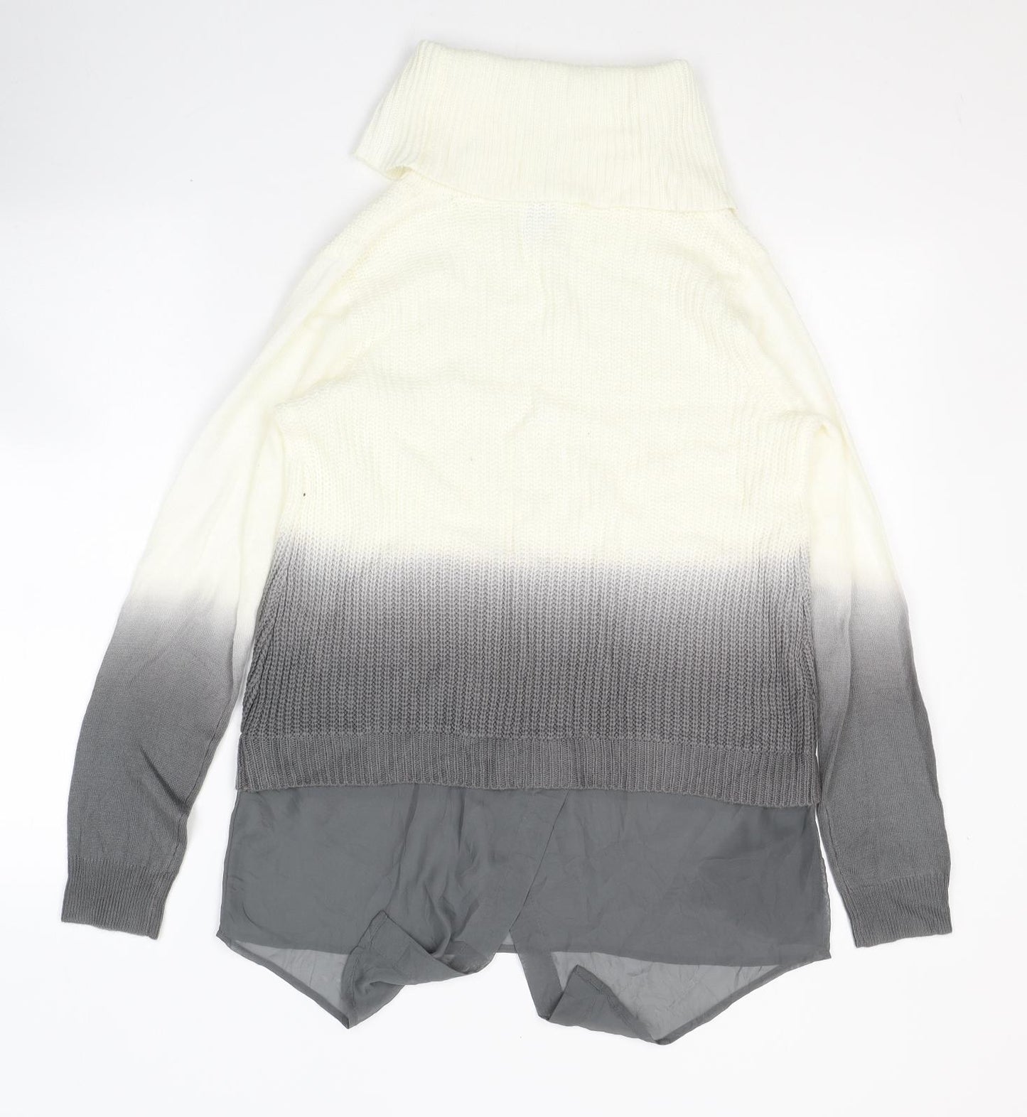 SOHO Womens White Roll Neck  Acrylic Pullover Jumper Size S