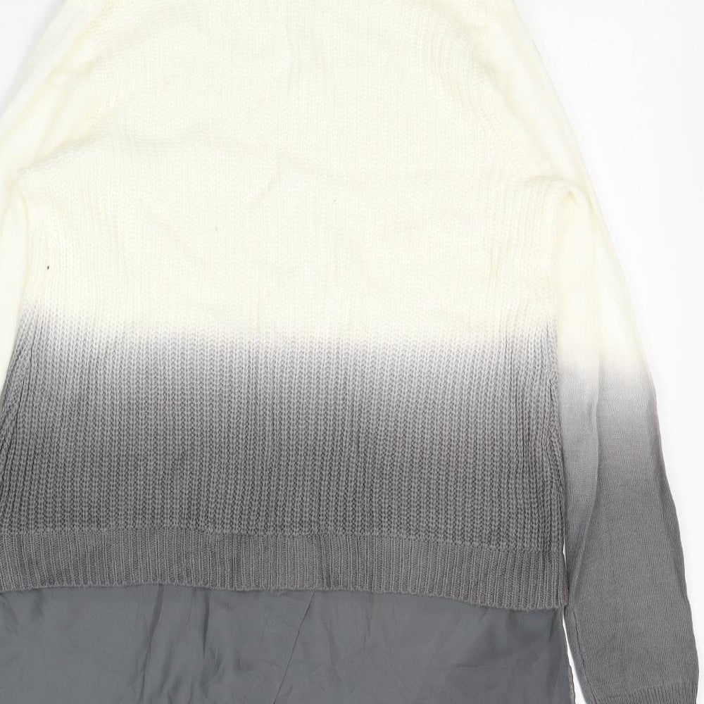 SOHO Womens White Roll Neck  Acrylic Pullover Jumper Size S