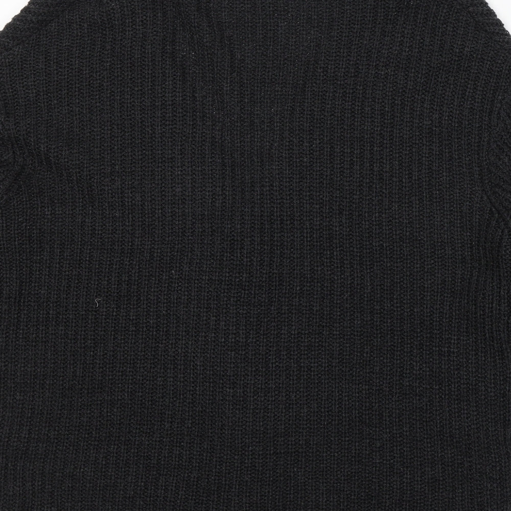 Pull&Bear Womens Black V-Neck  Acrylic Cardigan Jumper Size S