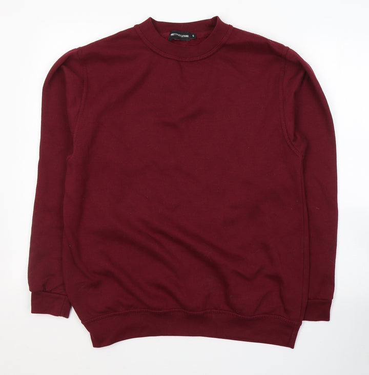 PRETTYLITTLETHING Womens Red  Polyester Pullover Sweatshirt Size S  Pullover
