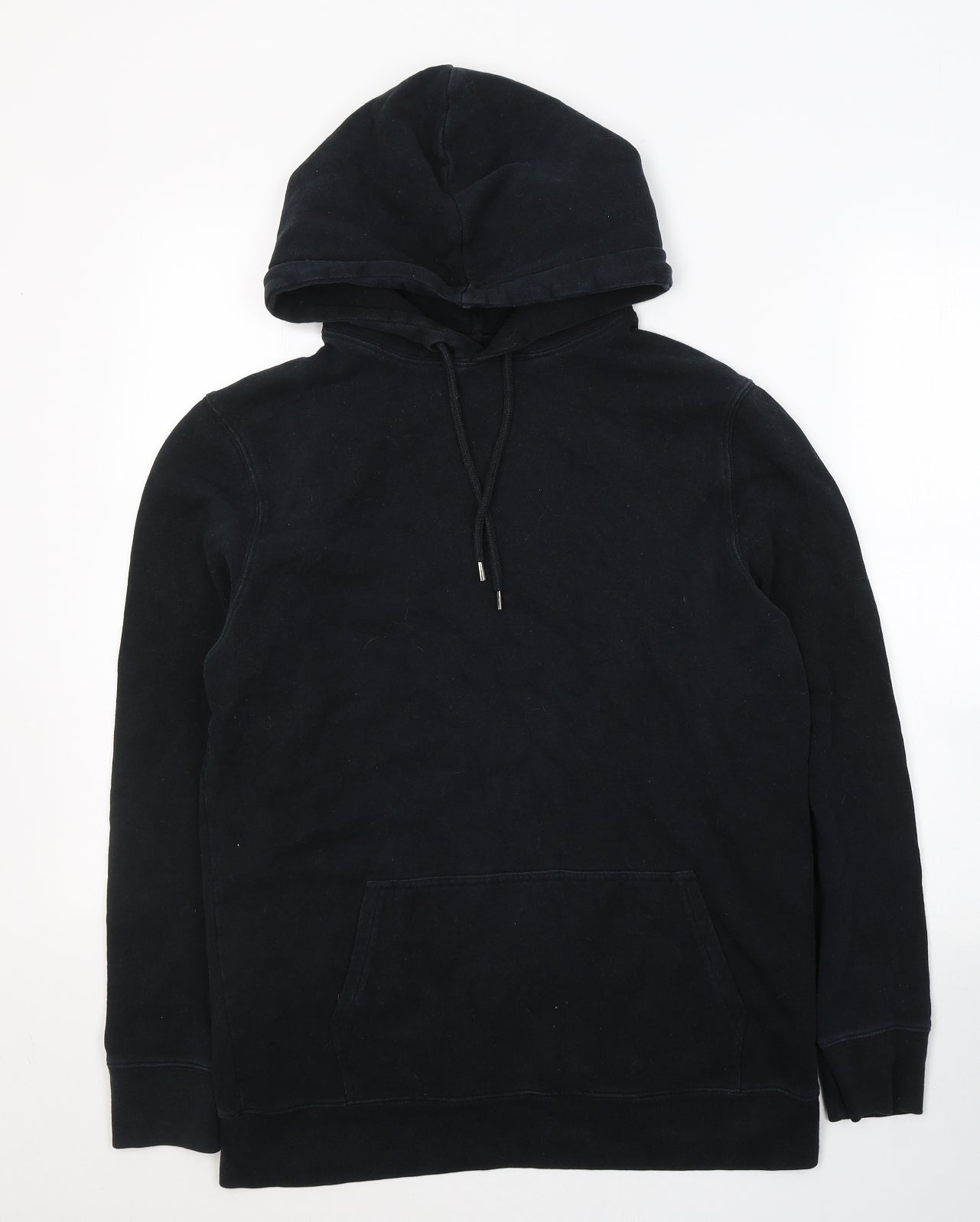 River Island Mens Black  Cotton Pullover Hoodie Size S