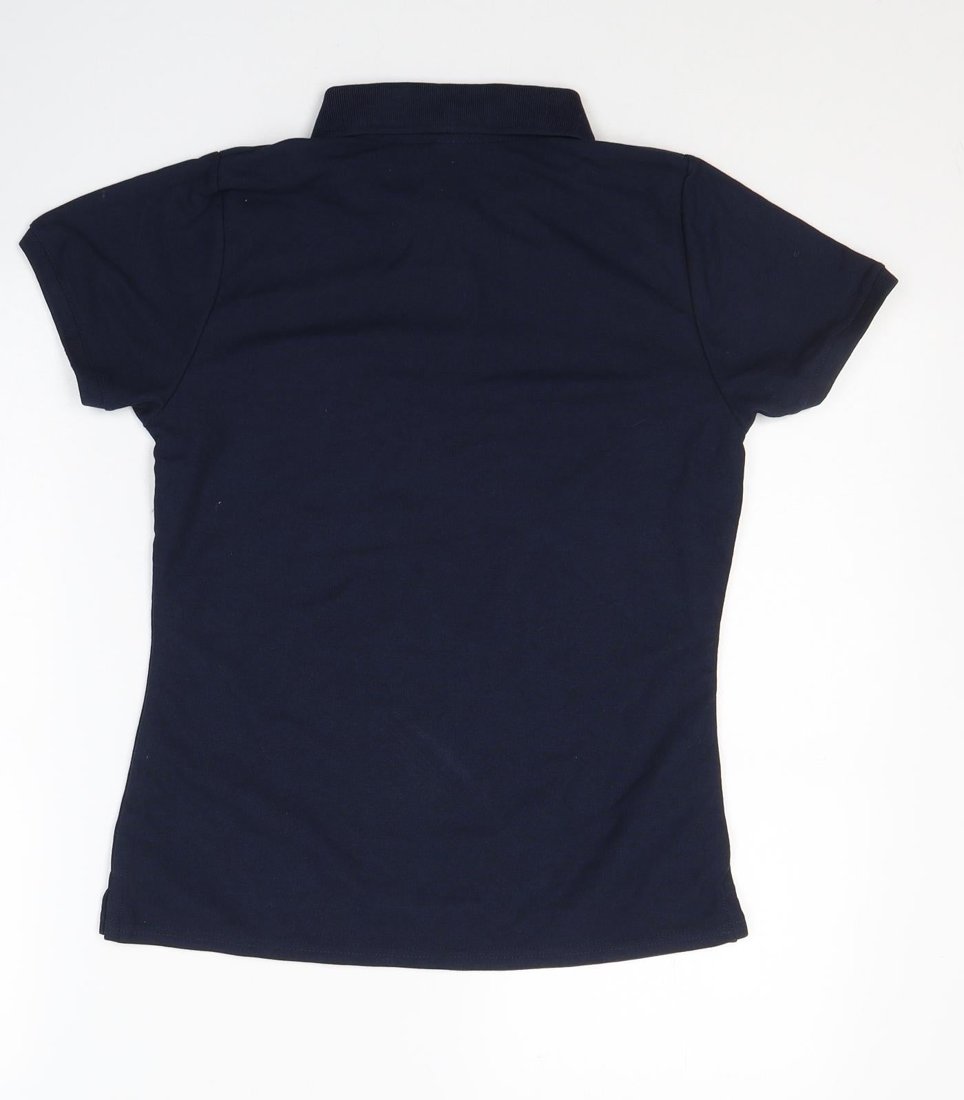 Fruit of the Loom Womens Blue  Cotton Basic Polo Size M Collared