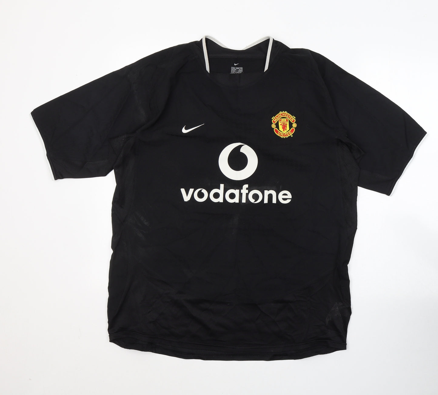 Nike Mens Black  Polyester Basic T-Shirt Size L Round Neck Pullover - Manchester United/KeaNe