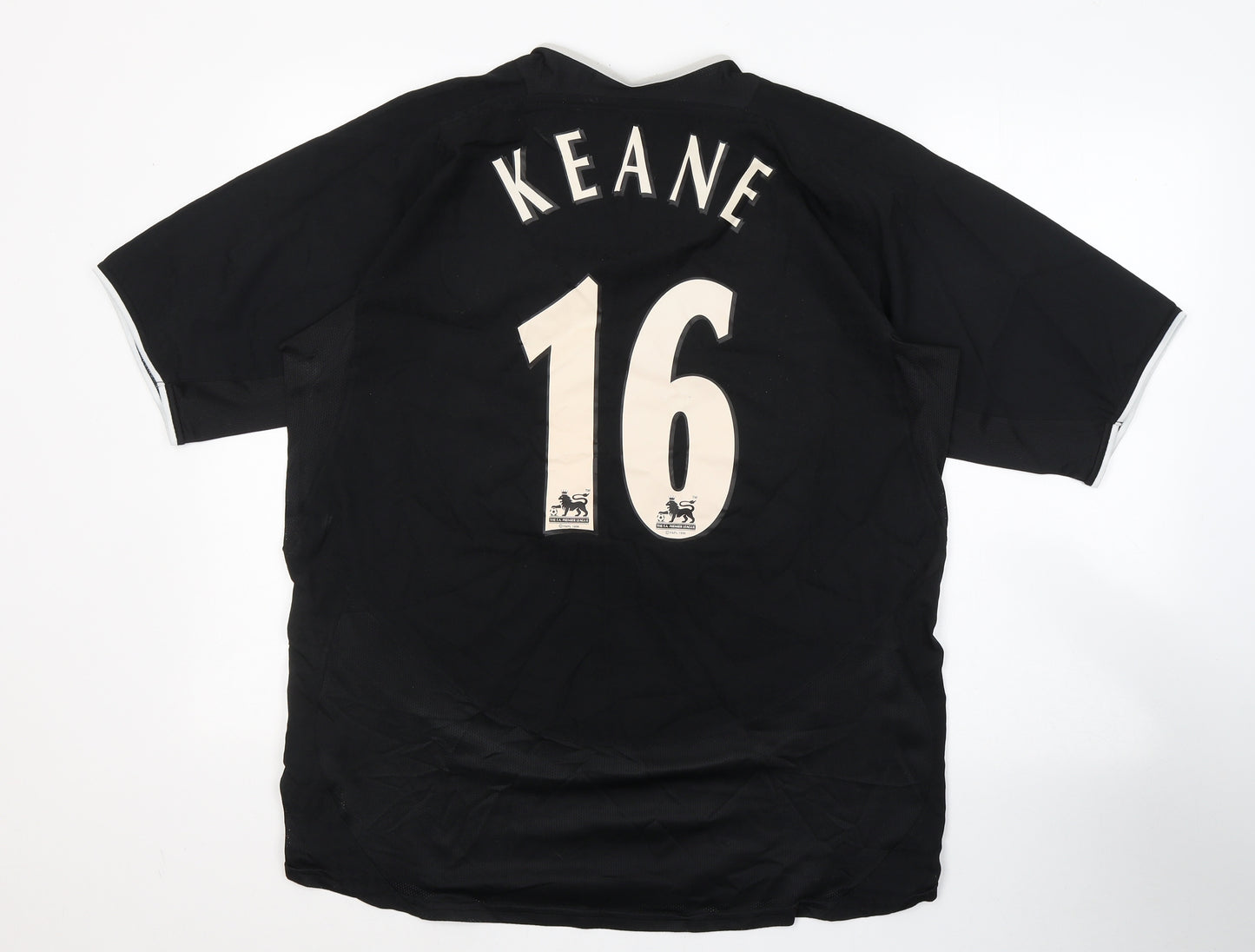 Nike Mens Black  Polyester Basic T-Shirt Size L Round Neck Pullover - Manchester United/KeaNe