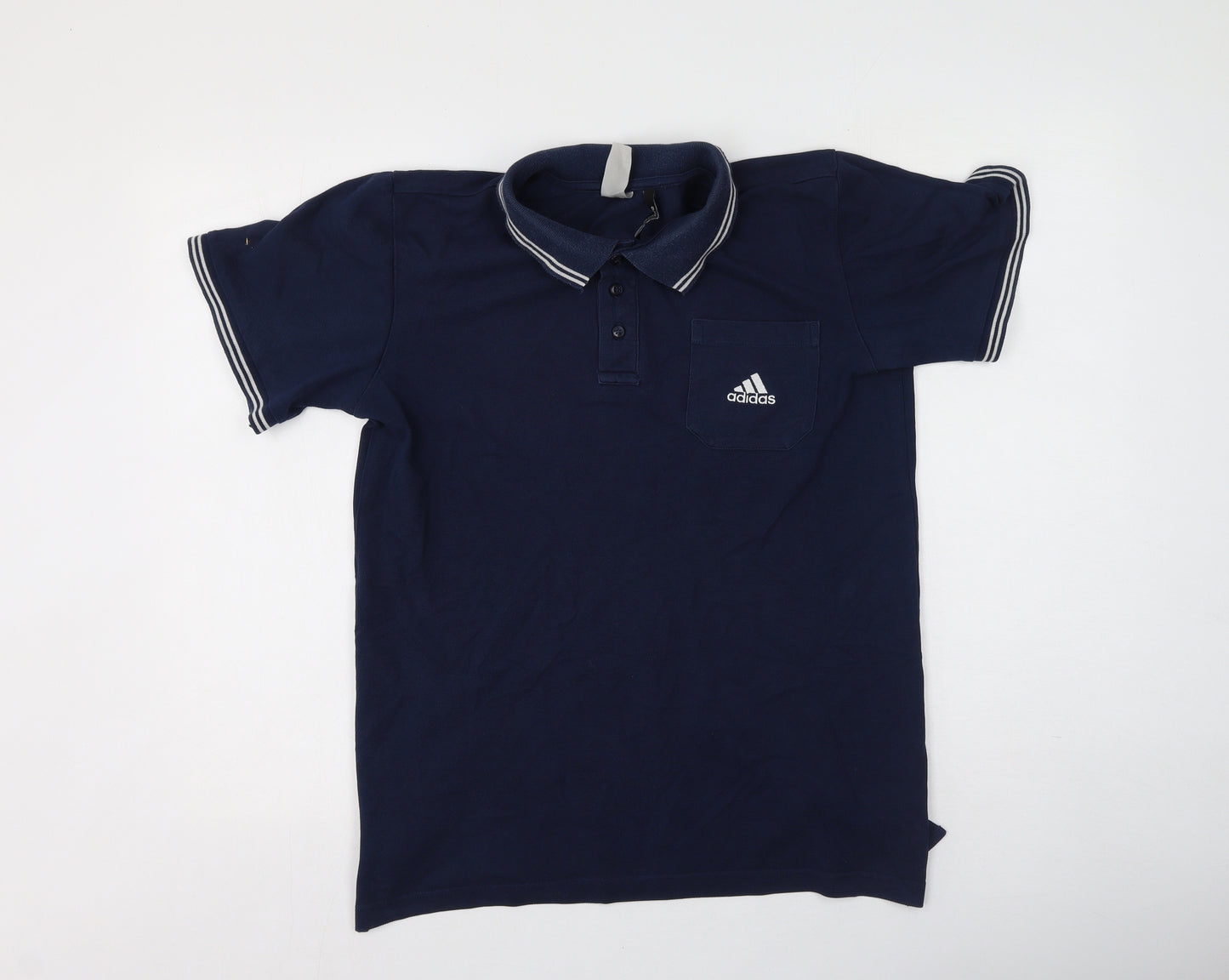 adidas Mens Blue  Cotton  Polo Size M Collared