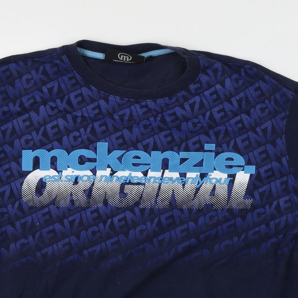 McKenzie Mens Multicoloured  Cotton  T-Shirt Size M Round Neck