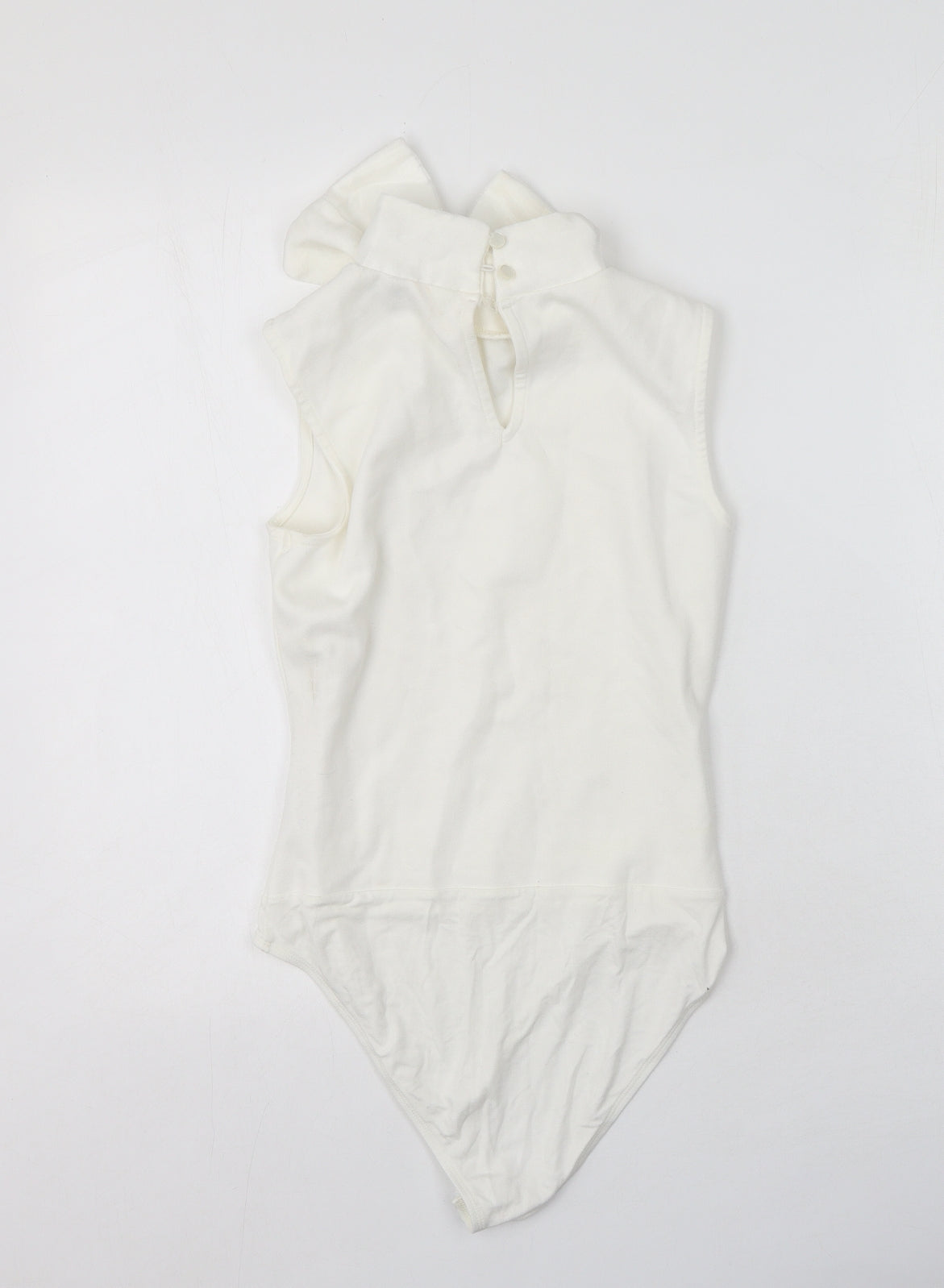 River Island Womens White  Viscose Basic Tank Size 10 High Neck - bodysuit