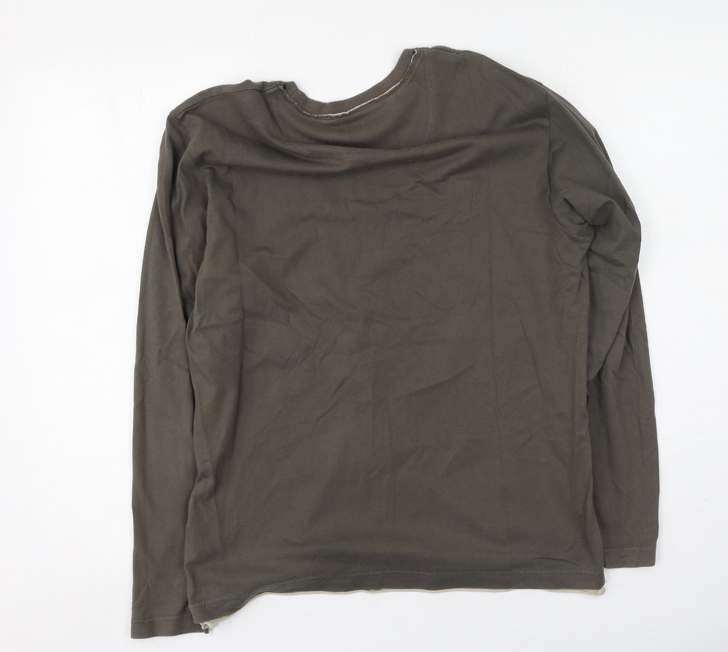 John Rocha Mens Green  Cotton  T-Shirt Size M Round Neck