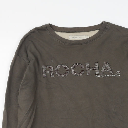 John Rocha Mens Green  Cotton  T-Shirt Size M Round Neck