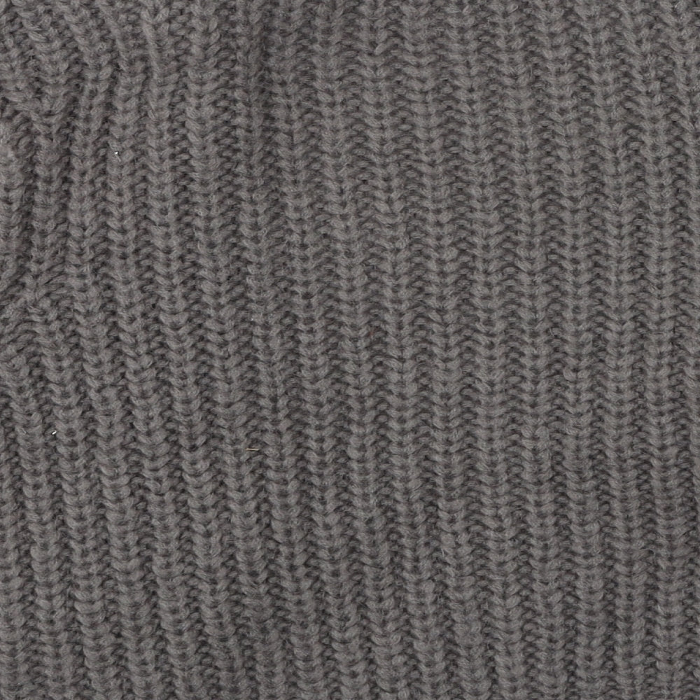 NEXT Womens Grey V-Neck  Acrylic Shrug Jumper Size 16