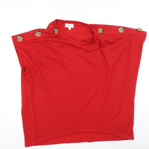 Apricot Womens Red  Polyester Basic T-Shirt Size 12 Round Neck