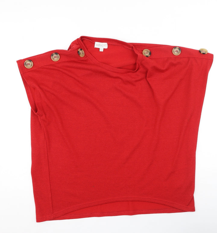 Apricot Womens Red Polyester Basic T-Shirt Size 12 Round Neck