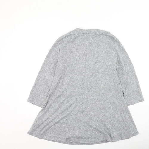 Marks and Spencer Womens Grey Round Neck  Polyester Pullover Jumper Size 14