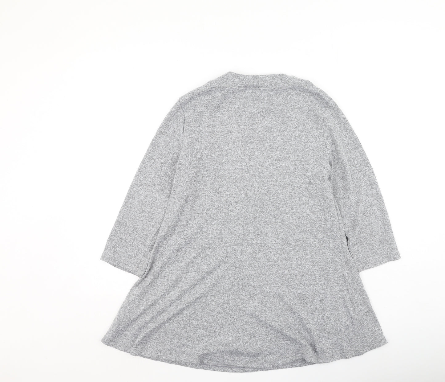 Marks and Spencer Womens Grey Round Neck  Polyester Pullover Jumper Size 14