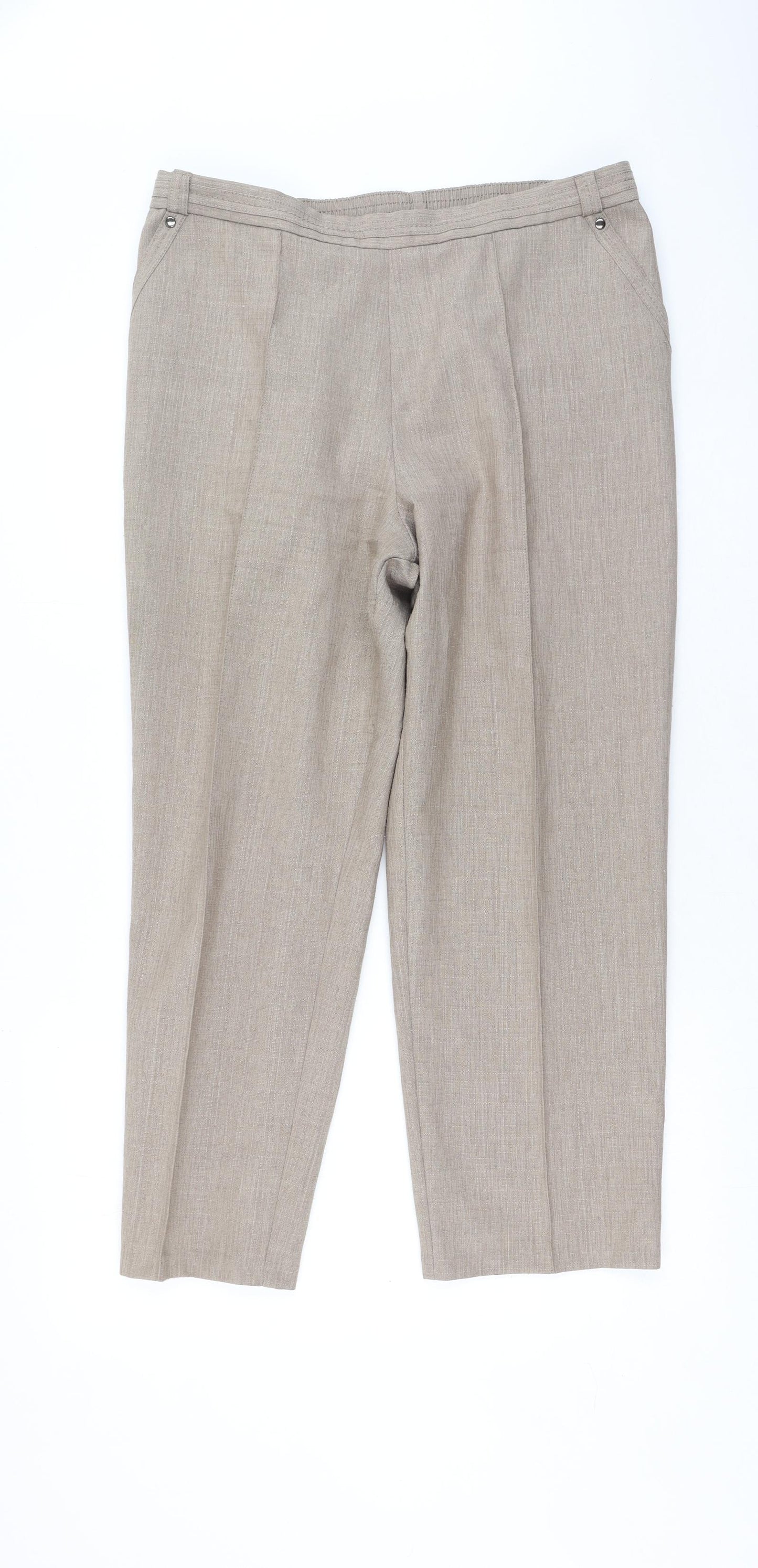 Marks and Spencer Womens Brown  Polyester Trousers  Size 16 L28 in Regular