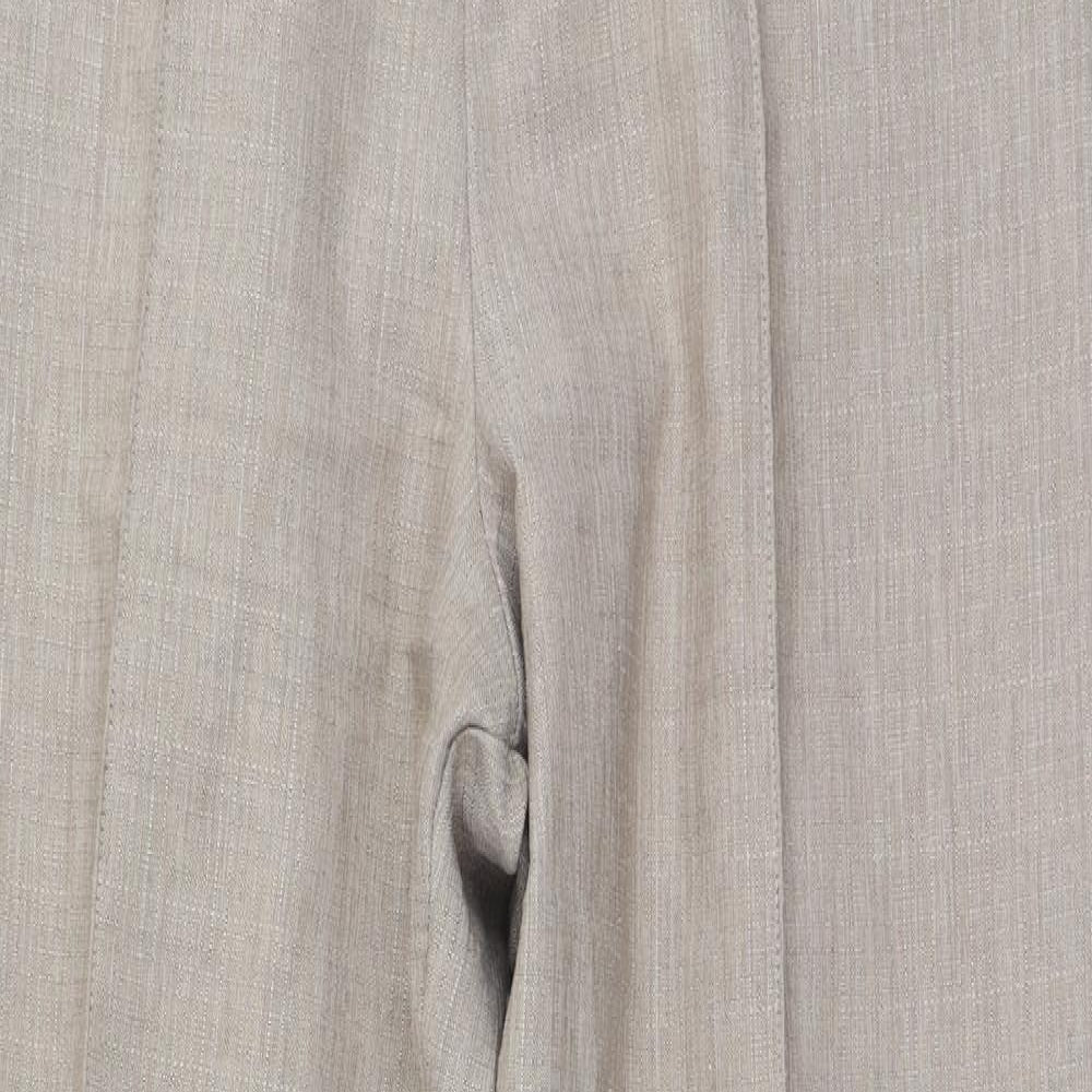 Marks and Spencer Womens Brown  Polyester Trousers  Size 16 L28 in Regular
