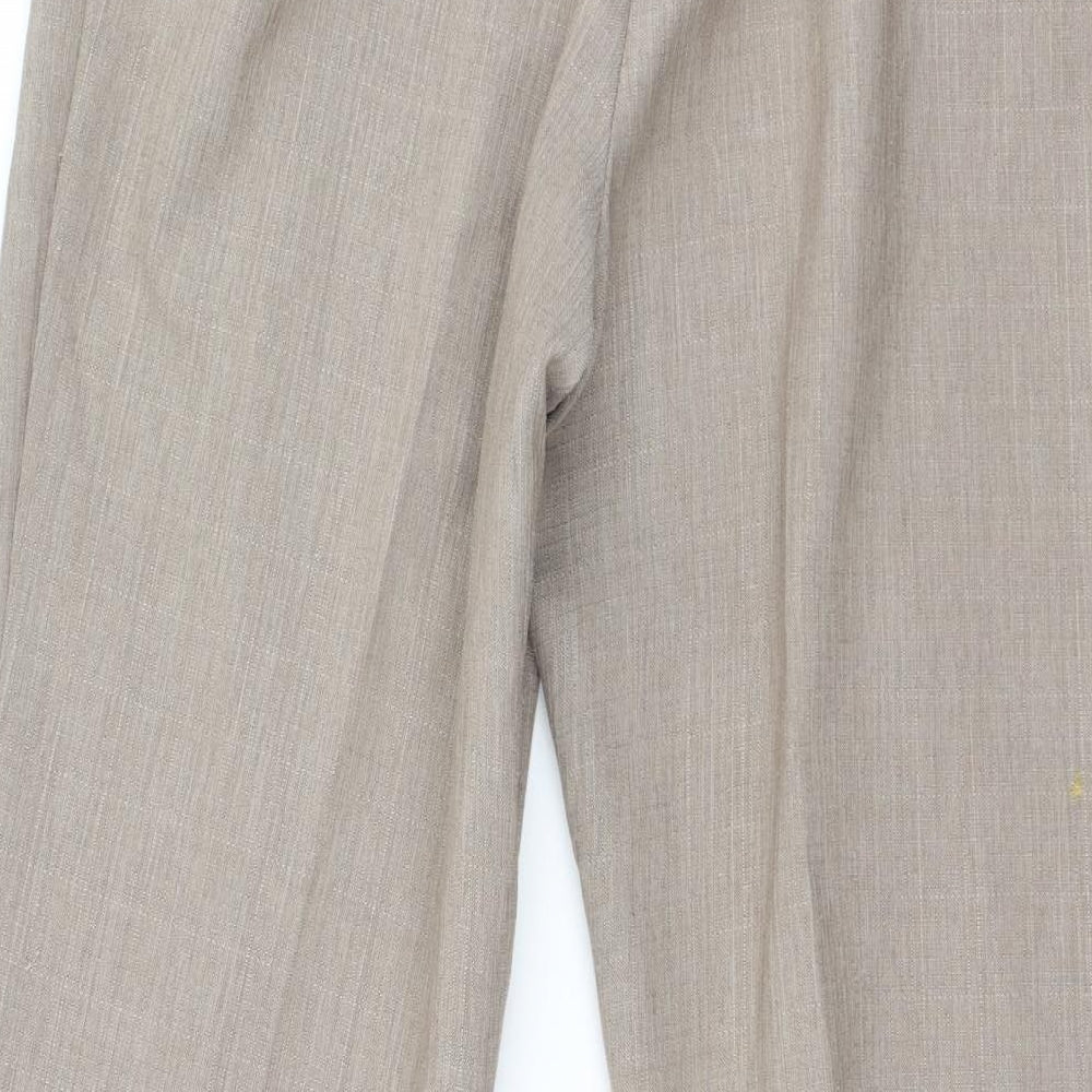 Marks and Spencer Womens Brown  Polyester Trousers  Size 16 L28 in Regular
